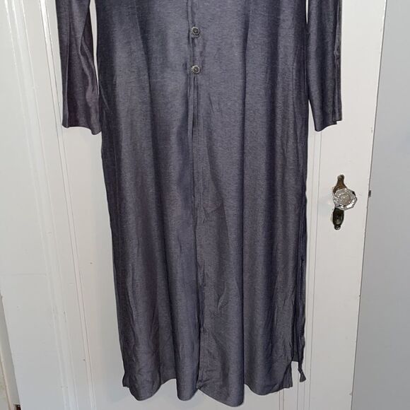 Vtg 80s Jennifer Jeffries long gray thin jacket with side slits - Picture 5 of 12